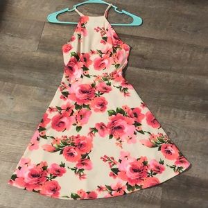 Spaghetti strapped floral dress